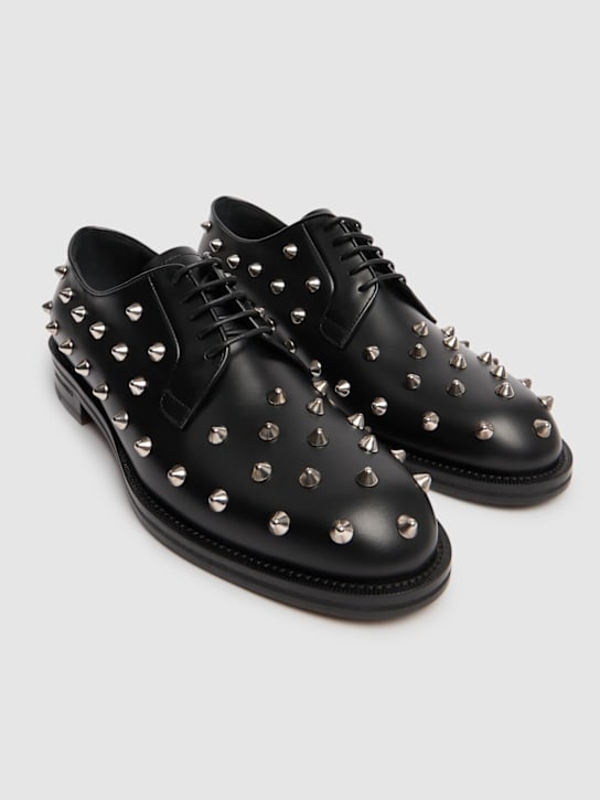 Dsquared2: Leather derby shoes - Black - men_2 | Luisa Via Roma