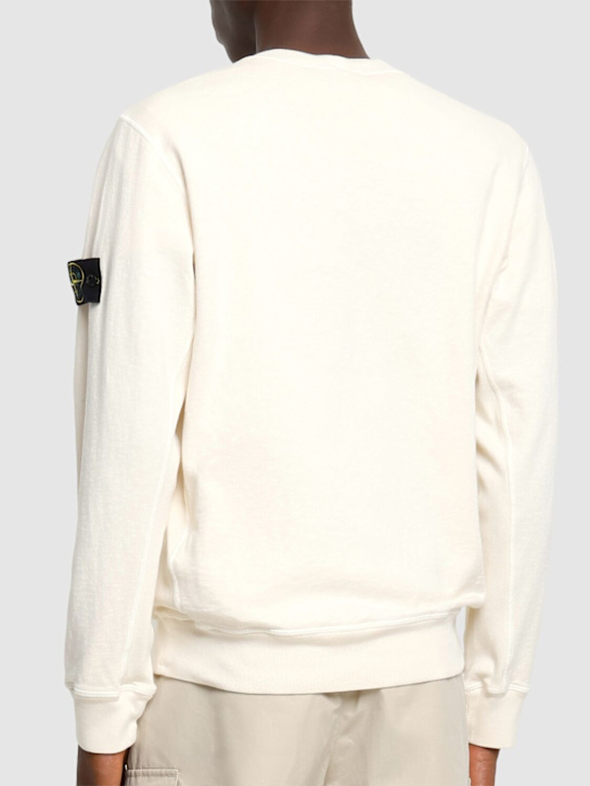 Stone Island: Crewneck cotton sweatshirt - Ivory - men_2 | Luisa Via Roma