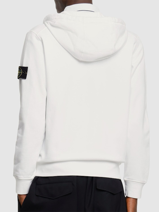 Stone Island: Cotton zip hoodie - men_2 | Luisa Via Roma