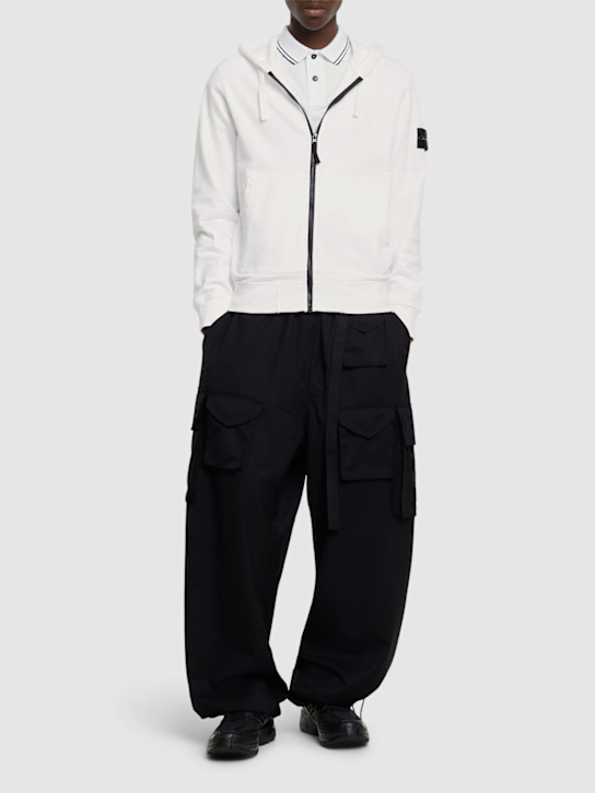 Stone Island: Cotton zip hoodie - men_1 | Luisa Via Roma
