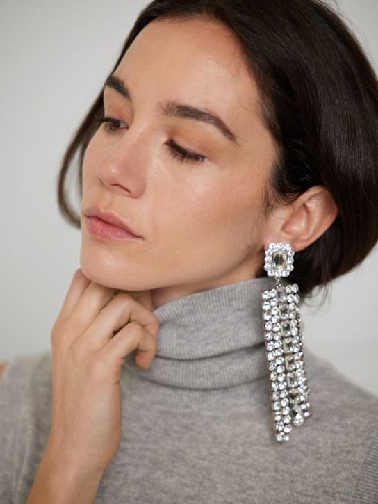 Self-portrait: Multi crystal droplet earrings - women_1 | Luisa Via Roma