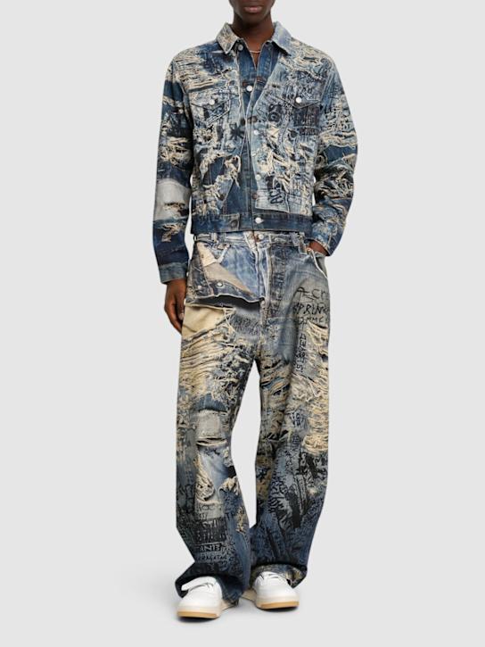 Acne Studios: Rye TLO Torn Scribble デニムジャケット - men_1 | Luisa Via Roma