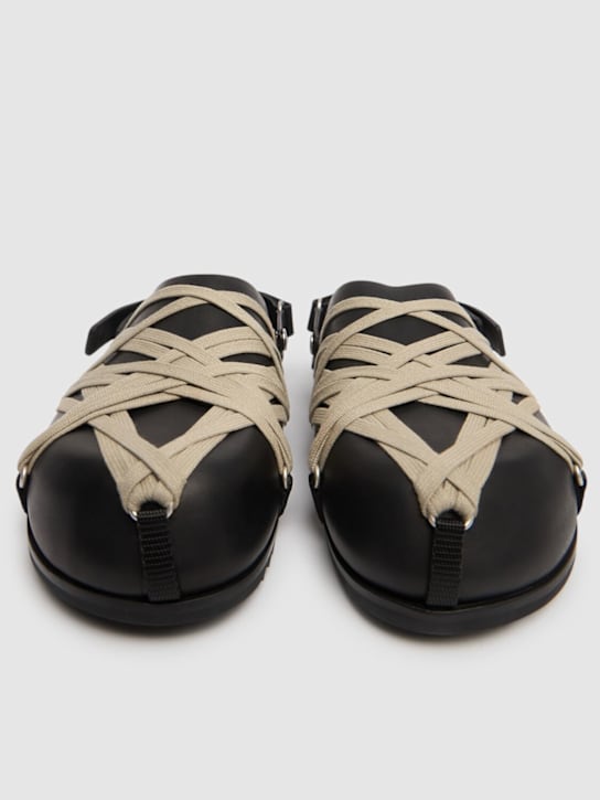 Rick Owens: Megalaced mules - Black - men_2 | Luisa Via Roma