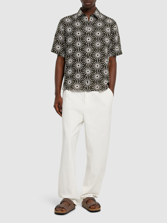 Frescobol Carioca: Castro Copa Sol printed linen shirt - Seawood - men_1 | Luisa Via Roma