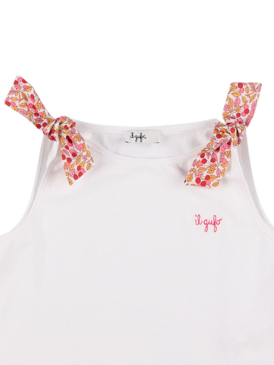 Il Gufo: Top e shorts in popeline stretch - kids-girls_1 | Luisa Via Roma