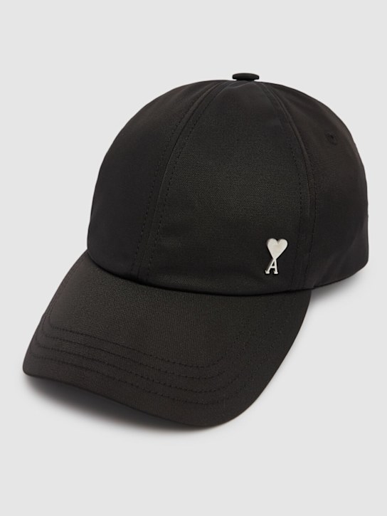 AMI Paris: ADC cotton hat w/ stud logo - Black - men_1 | Luisa Via Roma