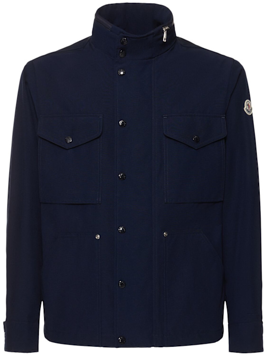 Moncler: Noues tech field jacket - Navy - men_0 | Luisa Via Roma