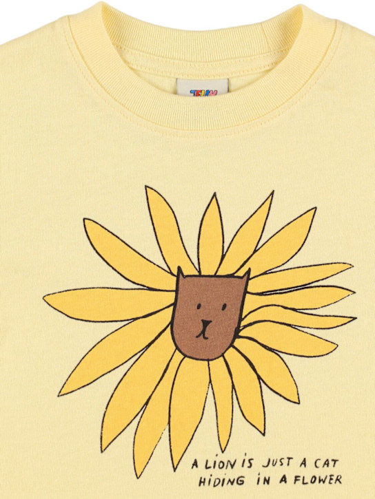 Jellymallow: Lion コットンジャージーTシャツ - ライトイエロー - kids-boys_1 | Luisa Via Roma