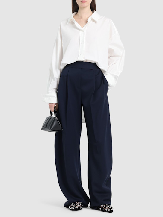 The Attico: Gary gabardine wide pants - women_1 | Luisa Via Roma