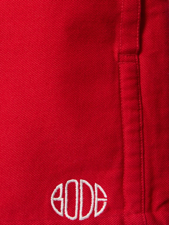 Bode: Spring twill field shorts - Red - men_4 | Luisa Via Roma