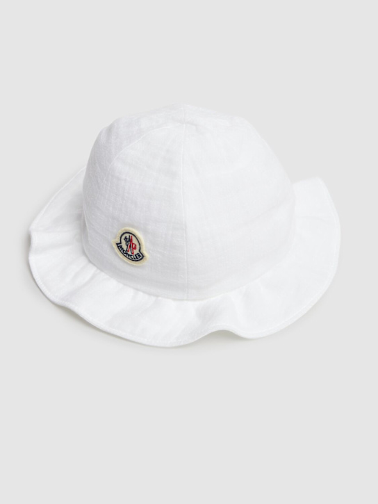 Moncler: Cappello bucket in cotone waffle leggero - kids-girls_1 | Luisa Via Roma