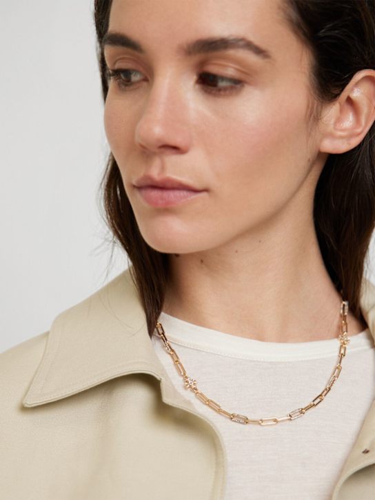 Tory Burch: Good Luck chain pavé necklace - women_1 | Luisa Via Roma