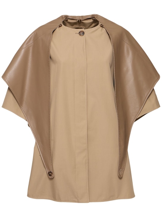 Max Mara: Baumwollgabardine-Cape „Garza“ - Lehm - women_0 | Luisa Via Roma
