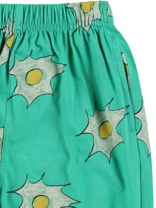 Jellymallow:  エッグ柄コットンスウェットパンツ - グリーン - kids-boys_1 | Luisa Via Roma