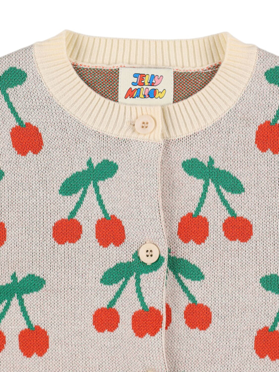 Jellymallow: チェリーニットコットンカーディガン - ホワイト - kids-girls_1 | Luisa Via Roma