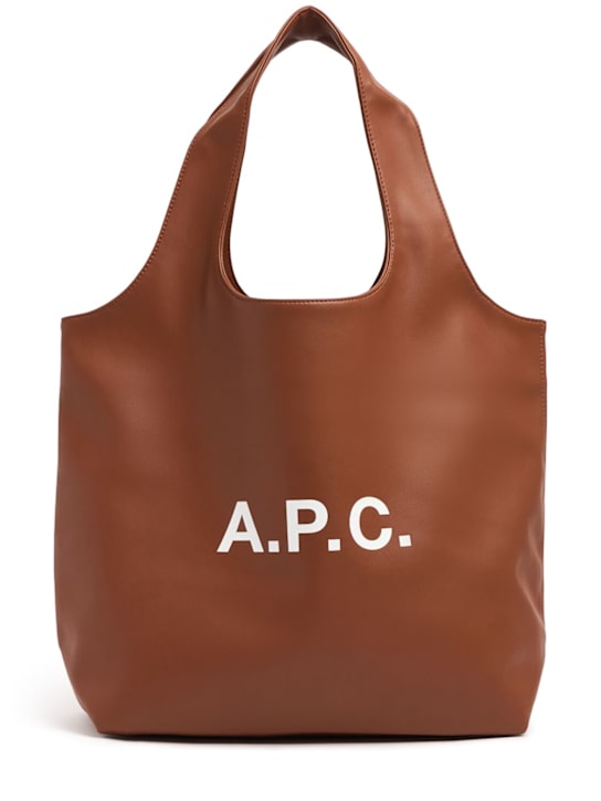 A.P.C.: Ninon faux leather tote bag - Cad Hazelnut - women_0 | Luisa Via Roma