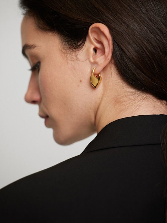 Balenciaga: Minnie brass earrings - Shiny Gold - women_1 | Luisa Via Roma