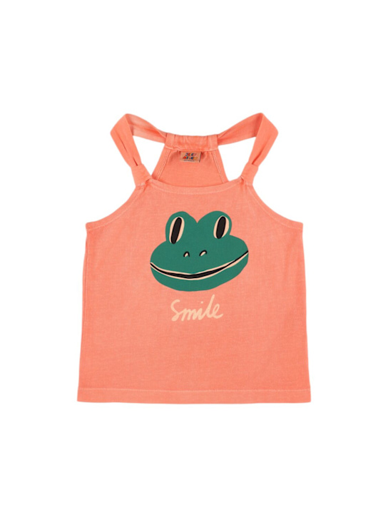 Jellymallow: Tank top in jersey di cotone / stampa Frog - Arancione Scuro - kids-girls_0 | Luisa Via Roma