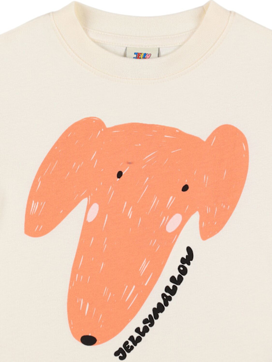 Jellymallow: Dog print cotton jersey t-shirt - White - kids-boys_1 | Luisa Via Roma
