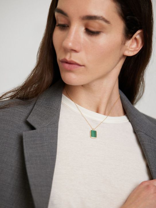 Otiumberg: Malachite tag pendant necklace - women_1 | Luisa Via Roma