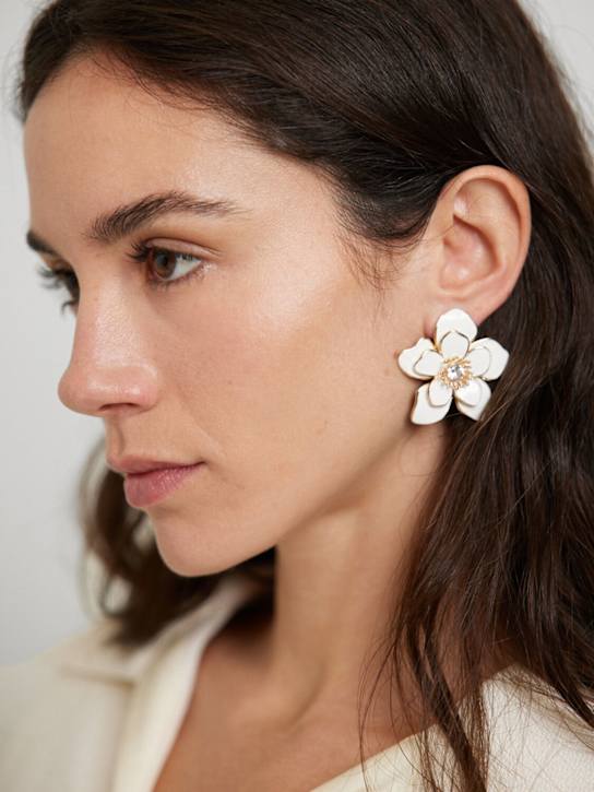 Self-portrait: Enamel flower earrings - women_1 | Luisa Via Roma