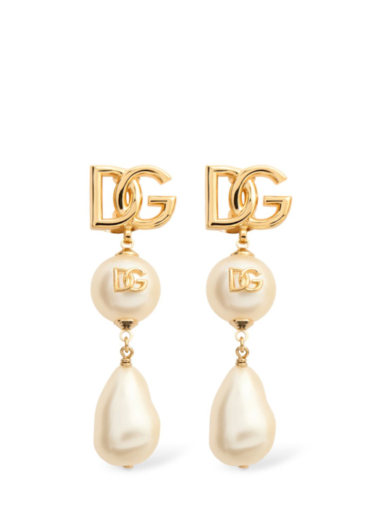 Dolce&Gabbana: Pendant faux pearl earrings - women_0 | Luisa Via Roma