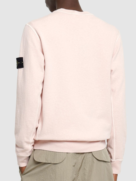 Stone Island: Crewneck cotton sweatshirt - Antique Rose - men_2 | Luisa Via Roma