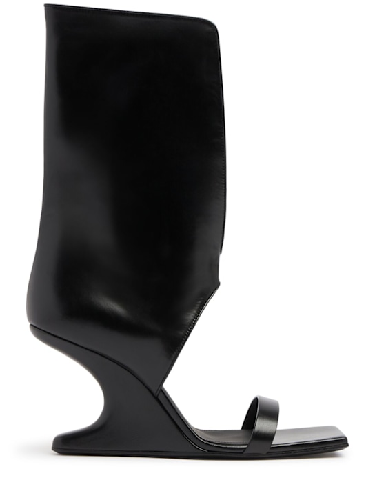 Rick Owens: 80mm Winged Cantilever leather sandals - women_0 | Luisa Via Roma