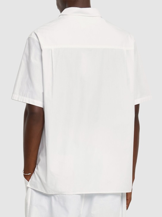 Laneus: Unisex poplin short sleeve shirt - Bianco/White - men_2 | Luisa Via Roma