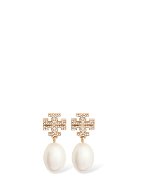 Tory Burch: Kira pavé drop earrings - women_0 | Luisa Via Roma
