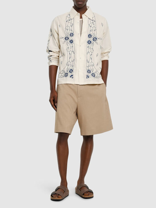 Harago: Floral embroidered l/s shirt - men_1 | Luisa Via Roma