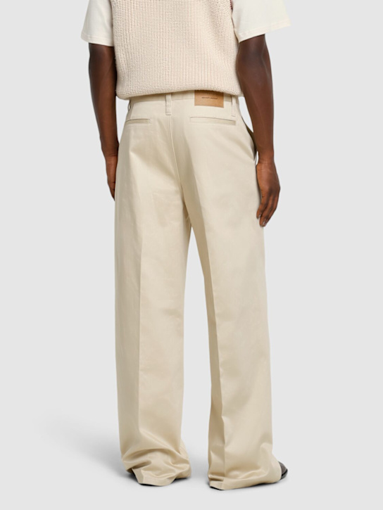 AMI Paris: Baggy fit cotton pants - Beige - men_2 | Luisa Via Roma
