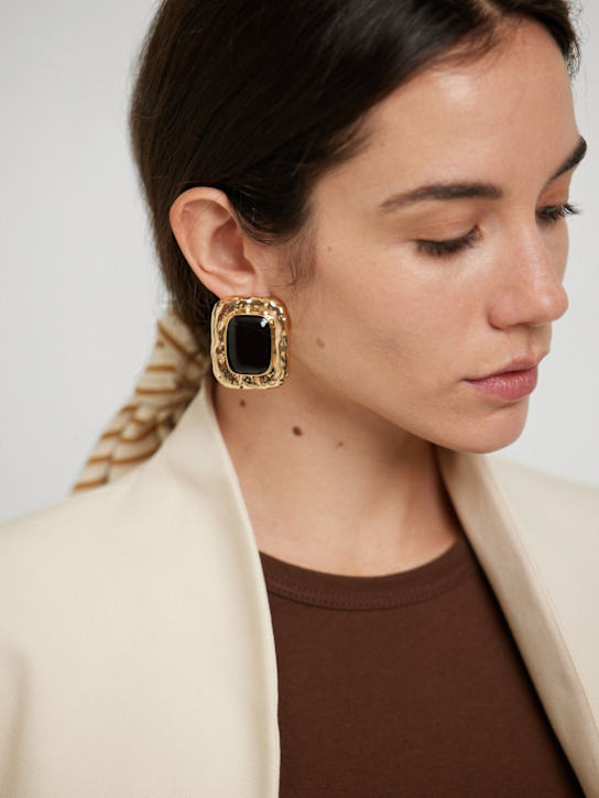 Self-portrait: Mottled stud earrings - women_1 | Luisa Via Roma