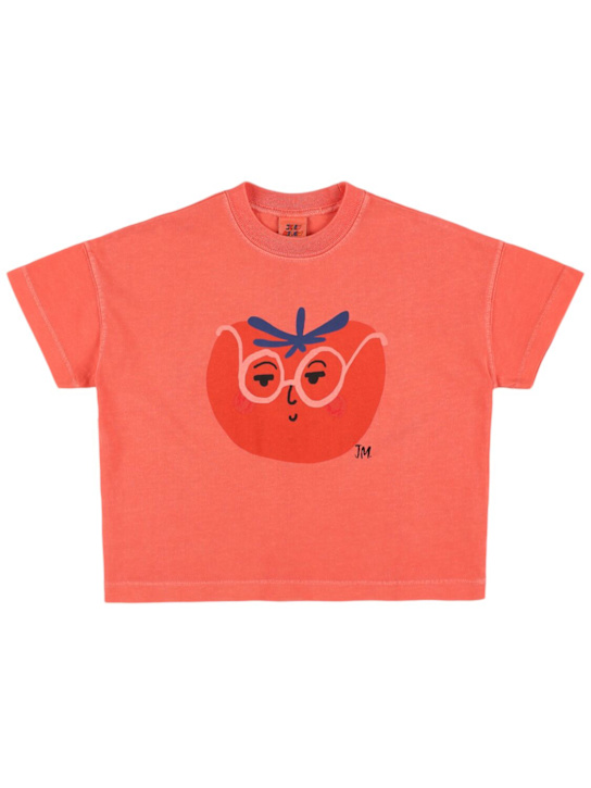 Jellymallow: T-shirt in jersey di cotone con stampa Tomato - Arancione - kids-boys_0 | Luisa Via Roma