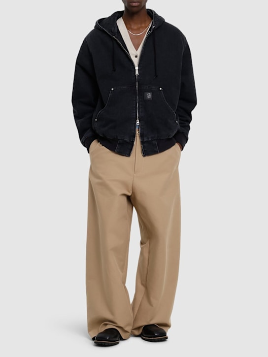 Acne Studios: Plass cotton twill wide pants - men_1 | Luisa Via Roma