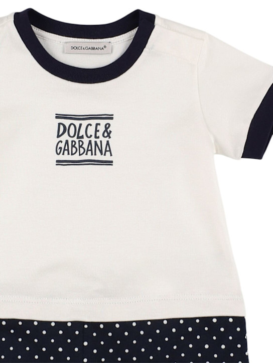 Dolce&Gabbana: Tutina e cuffietta in cotone - kids-girls_1 | Luisa Via Roma