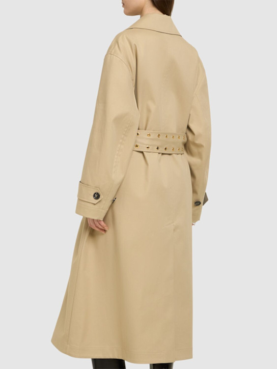 AMI Paris: Water repellent cotton canvas trench - Beige - women_2 | Luisa Via Roma