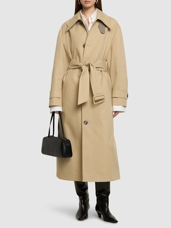 AMI Paris: Water repellent cotton canvas trench - Beige - women_1 | Luisa Via Roma
