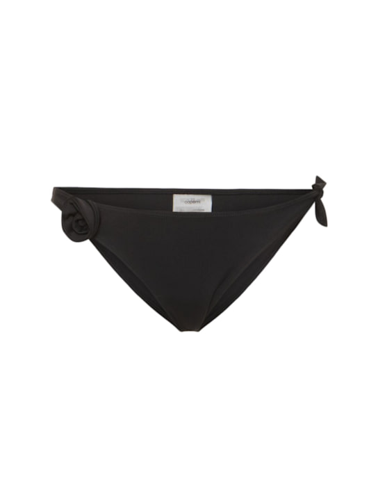 Coperni: Flower jersey bikini bottoms - Black - women_0 | Luisa Via Roma