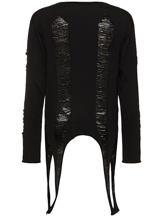 Rick Owens: LS top sweater - Black - men_4 | Luisa Via Roma