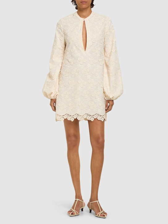 Embroidered poplin mini dress - Thumbnail 2