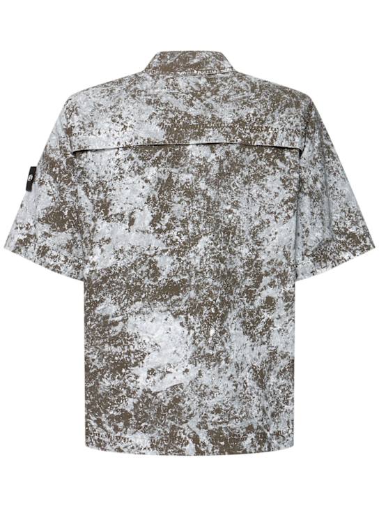 Stone Island: LuisaViaRoma short sleeve shirt - Verde Militare - men_3 | Luisa Via Roma