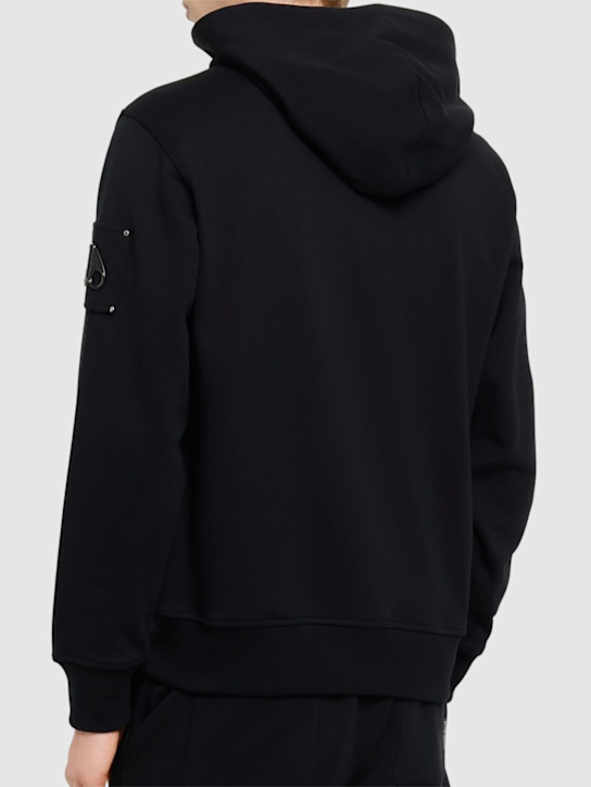 Moose Knuckles: Hartsfield zip-up hoodie - Black - men_2 | Luisa Via Roma