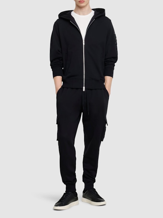 Moose Knuckles: Hartsfield zip-up hoodie - Black - men_1 | Luisa Via Roma