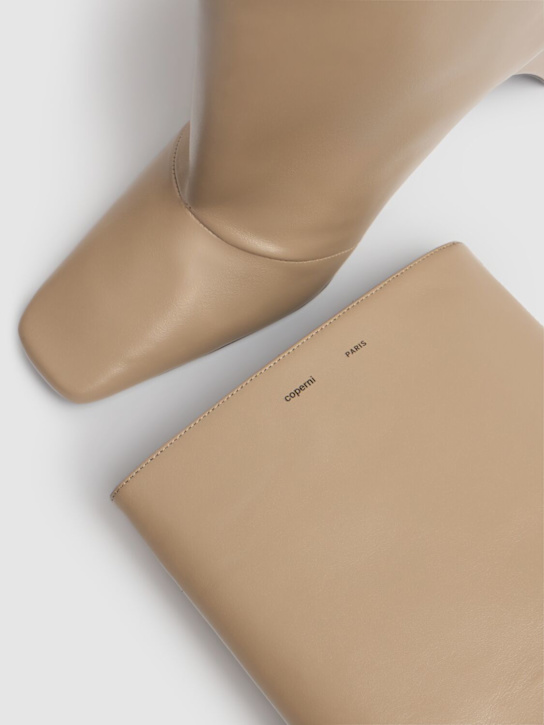 Coperni: 85mm Bridge leather boots - Beige Taupe - women_3 | Luisa Via Roma