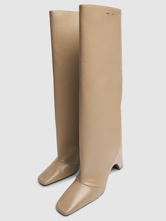 Coperni: 85mm Bridge leather boots - Beige Taupe - women_2 | Luisa Via Roma