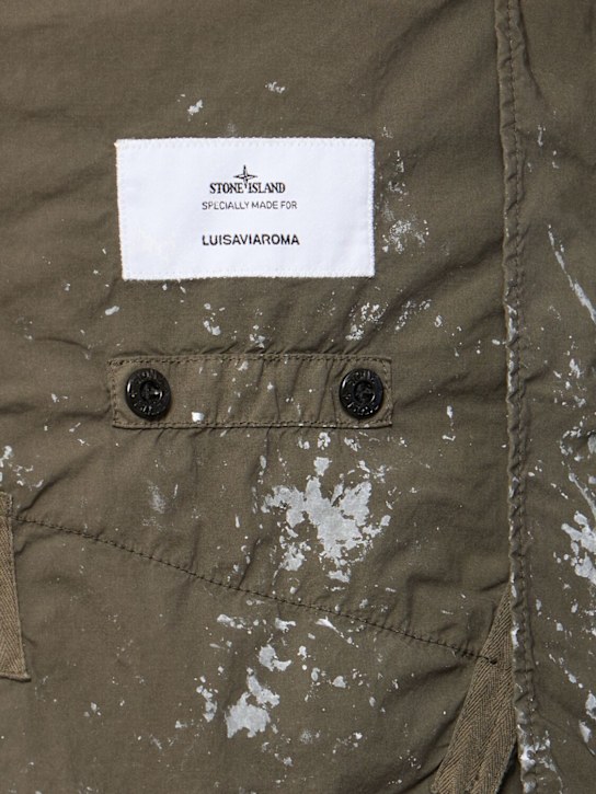 Stone Island: LuisaViaRoma hooded jacket - Verde Militare - men_5 | Luisa Via Roma