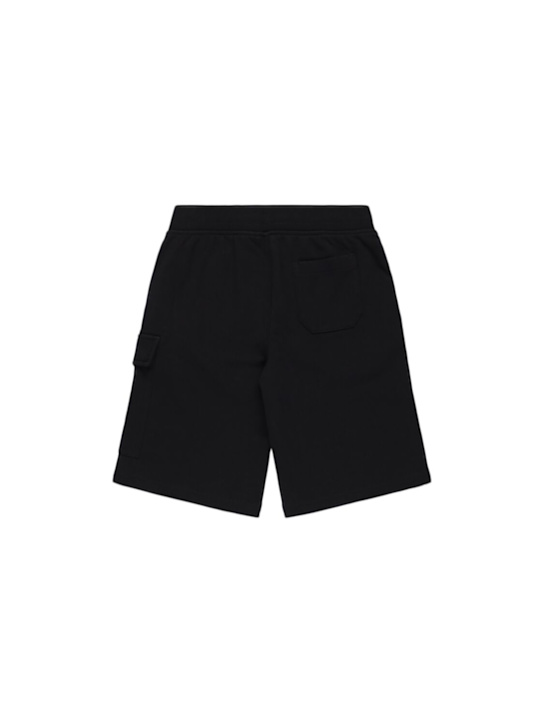 C.P. Company: Cotton sweat shorts - Black - kids-boys_2 | Luisa Via Roma