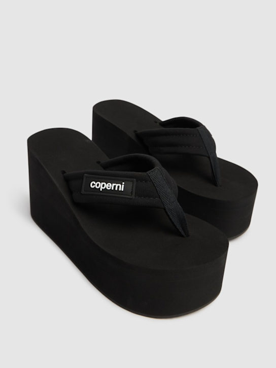 Coperni: 100mm Logo platform flip-flops - Black - women_2 | Luisa Via Roma