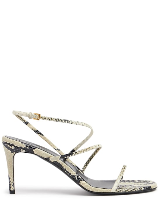 Khaite: 75mm Loop sandals - Beige/Black - women_0 | Luisa Via Roma